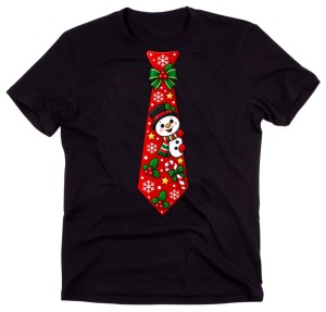 Męska koszulka świąteczna z nadrukiem krawata – zabawny T-shirt na prezent - krawat21