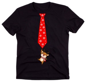 Męska koszulka świąteczna z nadrukiem krawata – zabawny T-shirt na prezent - krawat43