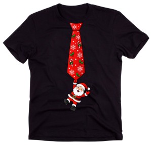 Męska koszulka świąteczna z nadrukiem krawata – zabawny T-shirt na prezent - krawat44