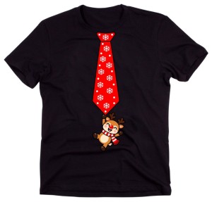 Męska koszulka świąteczna z nadrukiem krawata – zabawny T-shirt na prezent - krawat46