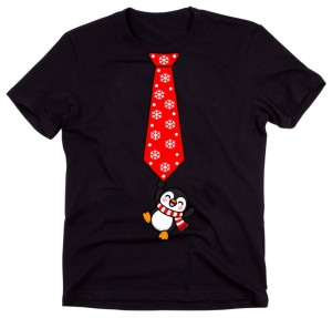 Męska koszulka świąteczna z nadrukiem krawata – zabawny T-shirt na prezent - krawat47