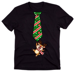 Męska koszulka świąteczna z nadrukiem krawata – zabawny T-shirt na prezent - krawat48
