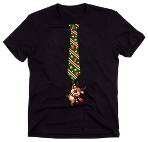 Męska koszulka świąteczna z nadrukiem krawata – zabawny T-shirt na prezent - krawat49