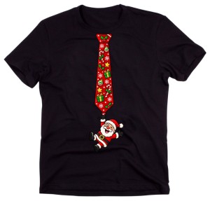 Męska koszulka świąteczna z nadrukiem krawata – zabawny T-shirt na prezent - krawat50