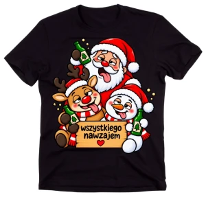 Męska zabawna koszulka świąteczna na prezent - santa700