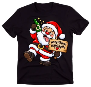 Męska zabawna koszulka świąteczna na prezent - santa706