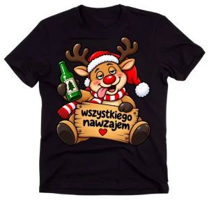 Męska zabawna koszulka świąteczna na prezent - santa705