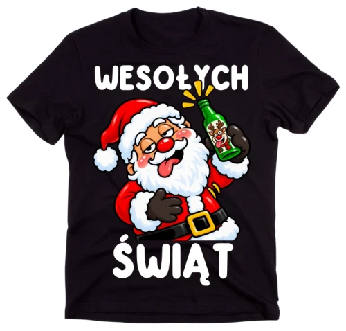 ŚMIESZNA MĘSKA ŚWIĄTECZNA KOSZULKA WESOŁYCH ŚWIĄT.webp