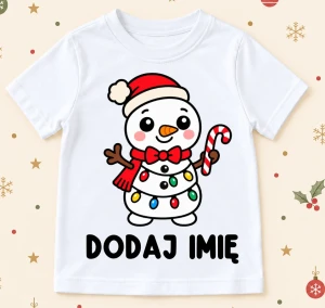 Koszulka dla dziecka z BAŁWANKIEM i imieniem na Mikołajki
