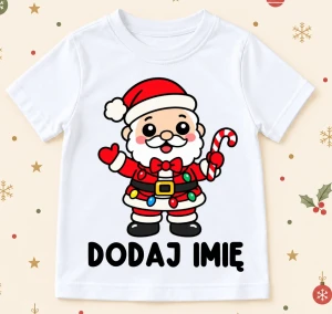 Koszulka dla dziecka z Mikołajem i imieniem na Mikołajki