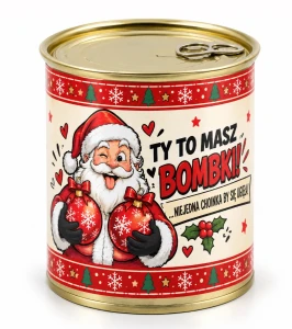 Świąteczne Pakowanie koszulki w puszkę - Ty to masz bombki!