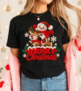 Koszulka świąteczna damska z nadrukiem Merry Christmas - merry402-1
