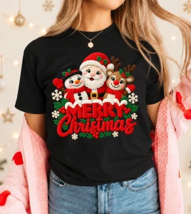Koszulka świąteczna damska z nadrukiem Merry Christmas - merry402-3