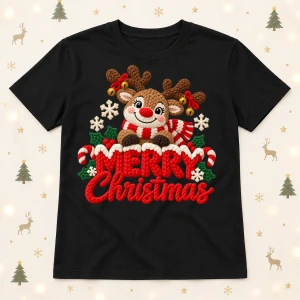 Koszulka świąteczna damska z nadrukiem Merry Christmas - merry403-3