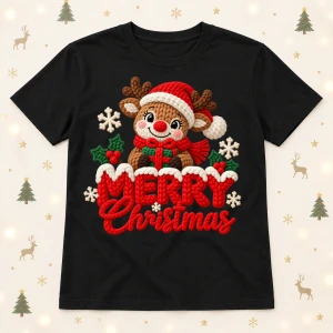 Koszulka świąteczna damska z nadrukiem Merry Christmas - merry403-6