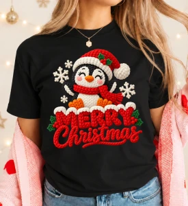 Koszulka świąteczna damska z nadrukiem Merry Christmas - merry404-6