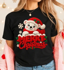 Koszulka świąteczna damska z nadrukiem Merry Christmas - merry404-7