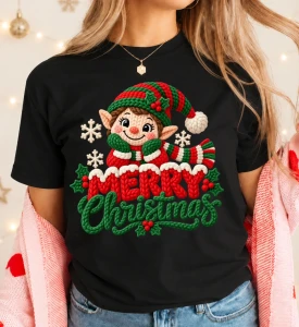 Koszulka świąteczna damska z nadrukiem Merry Christmas - merry404-8