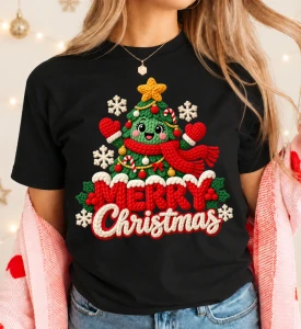 Koszulka świąteczna damska z nadrukiem Merry Christmas - merry404-9