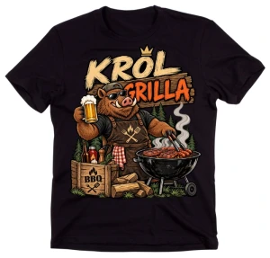 Koszulka męska na prezent - KRÓL GRILLA