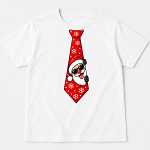 Męska koszulka świąteczna z krawatem – zabawny T-shirt na prezent - krawat70-28