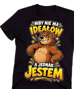 Męska śmieszna koszulka NA PREZENT - NIBY NIE MA IDEAŁÓW A JEDNAK JESTEM 