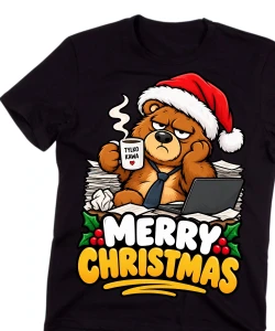 Męska śmieszna świąteczna koszulka dla kolegów z biura - Merry Christmas 