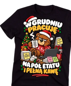Koszulka Świąteczna dla Kolegi z Pracy – Śmieszny T-Shirt na Mikołajki – Prezent dla Pracownika z Biura -święta805-9