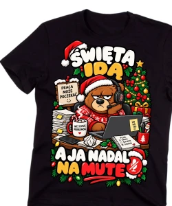 Koszulka Świąteczna dla Kolegi z Pracy – Śmieszny T-Shirt na Mikołajki – Prezent dla Pracownika z Biura -święta805-10