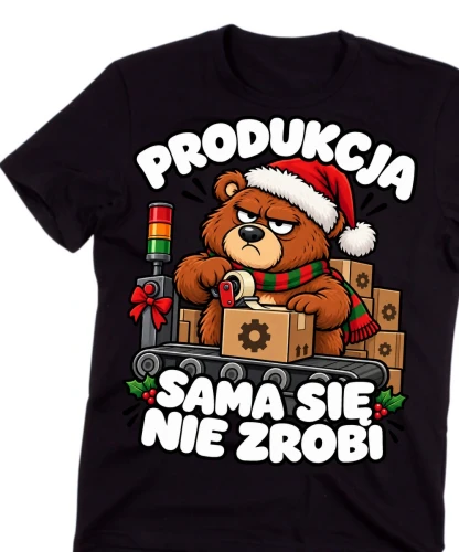 Koszulki dla kolegów z produkcji na Mikołajki, dla kolegów z pracy.webp
