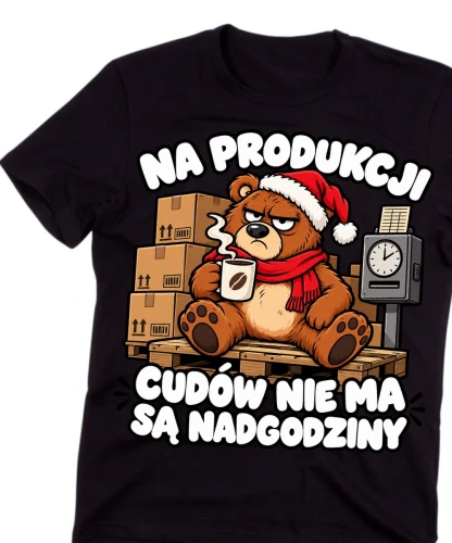 Koszulki dla kolegów z produkcji na Mikołajki, dla kolegów z pracy.webp