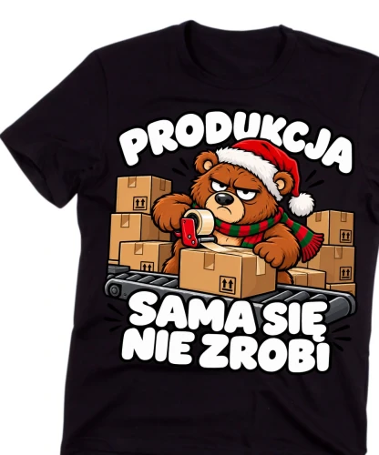 Koszulki dla kolegów z produkcji na Mikołajki, dla kolegów z pracy.webp