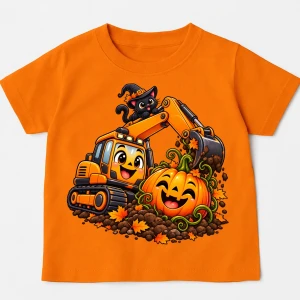 Koszulka na Halloween dla dziecka z dynią - koparka1