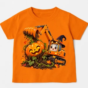 Koszulka na Halloween dla dziecka z dynią - koparka4