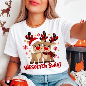 Damska świąteczna koszulka - wesolych802-7