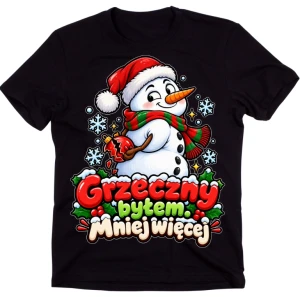  Koszulka świąteczna na prezent - GRZECZNY BYŁEM.. MNIEJ WIĘCEJ 
