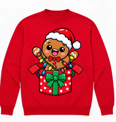 Świąteczna czerwona bluza na Mikołajki .webp