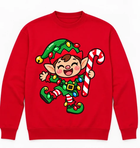 Świąteczna czerwona bluza na Mikołajki .webp