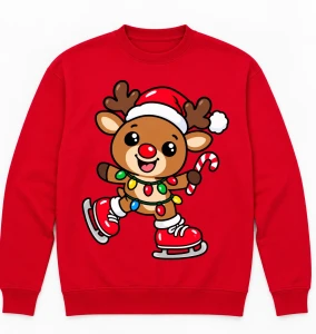 Czerwona świąteczna bluza na Mikołajki wzór santa200-11