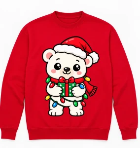Czerwona świąteczna bluza na Mikołajki wzór santa200-14
