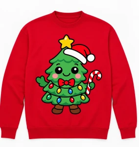 Czerwona świąteczna bluza na Mikołajki wzór santa200-15