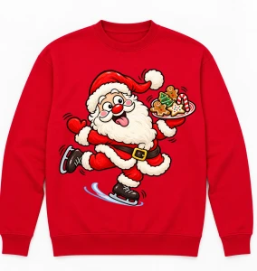 Czerwona świąteczna bluza na Mikołajki wzór santa900-2