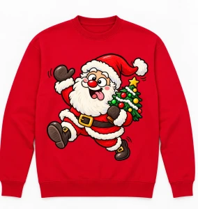 Czerwona świąteczna bluza na Mikołajki wzór santa900-3