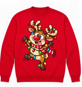 Czerwona świąteczna bluza na Mikołajki wzór santa901-9