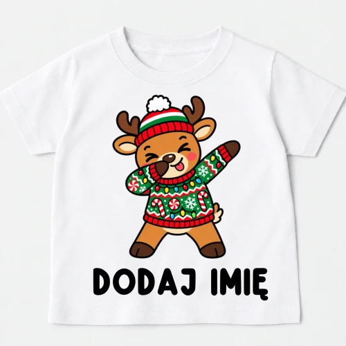 Koszulka dla dziecka z reniferem na Mikołajki.webp