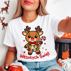 Damska świąteczna koszulka - merry30-8