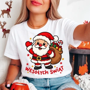 Damska świąteczna koszulka - merry30-1