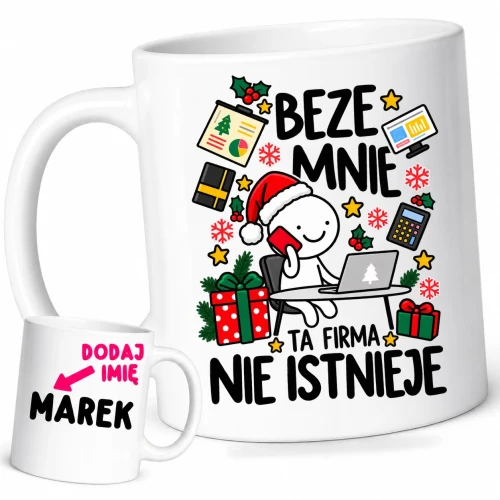 Kubek dla kolegów z pracy na Mikołajki z imieniem .webp
