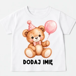 Personalizowana Koszulka z misiem na Dzień Misia dla dziewczynki miś93