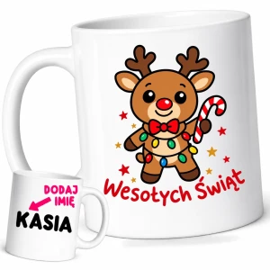 Kubek na Mikołajki z imieniem - WESOŁYCH ŚWIĄT - merry30-8